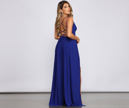 Fleur Formal Double Charming High Slit Dress