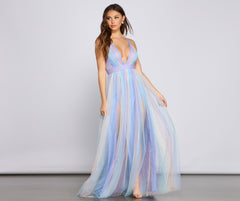 Nylah Pleated Rainbow A-Line Dress - Lady Occasions
