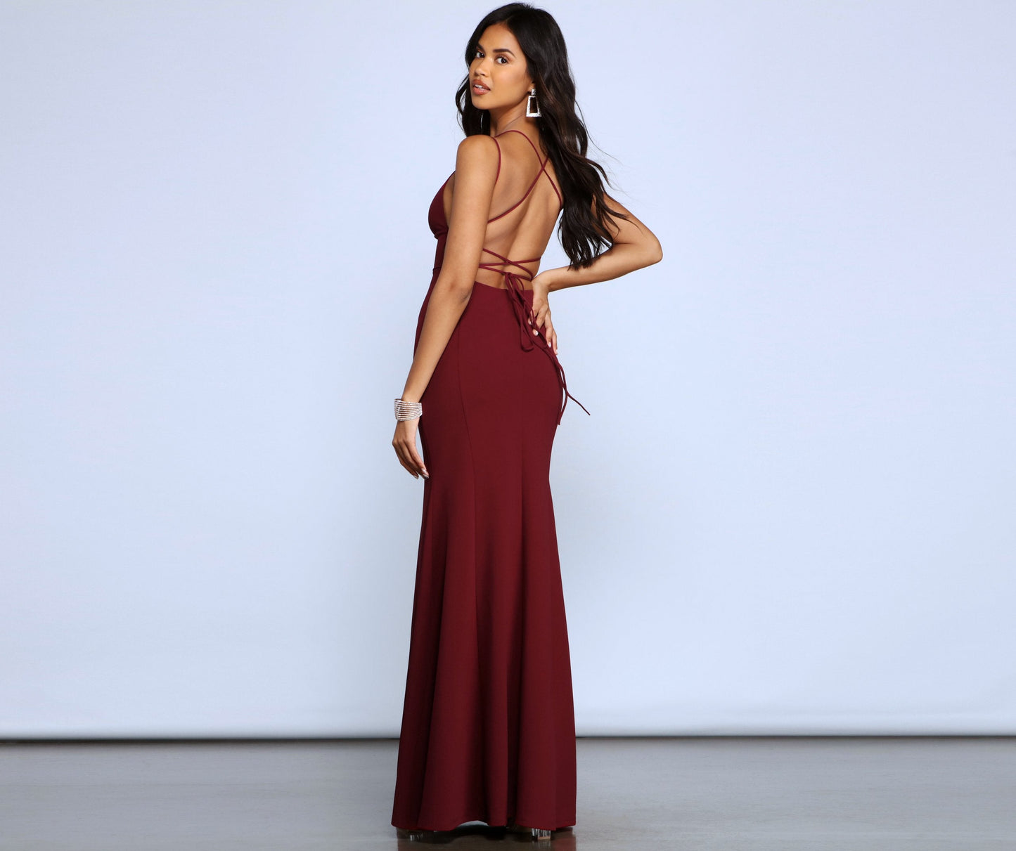 Holly Lace-Up Stylish Back Mermaid Dress