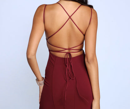 Holly Lace-Up Stylish Back Mermaid Dress