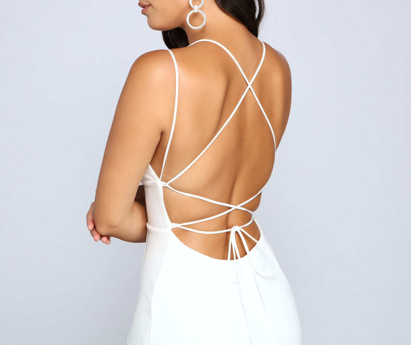 Holly Lace-Up Stylish Back Mermaid Dress