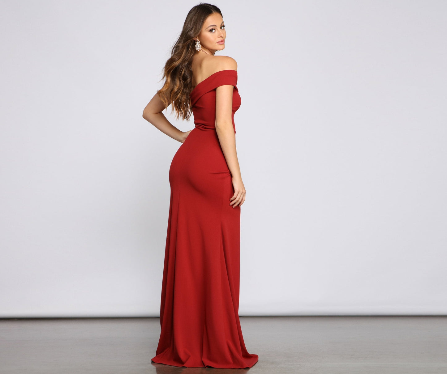 Susana Asymmetric Off Charming Shoulder Mermaid Dress