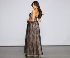 Laurel Formal Lace Charming Illusion Corset Dress