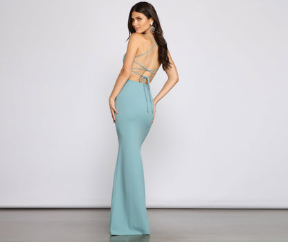 Claudette Formal Stylish Lace-Up Mermaid Dress