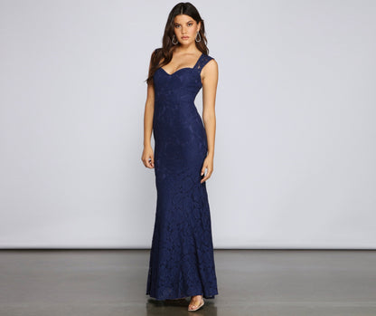 Caroline Lace Mermaid Dress - Lady Occasions