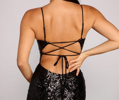 Serena Sequin Stylish Mesh Mermaid Dress