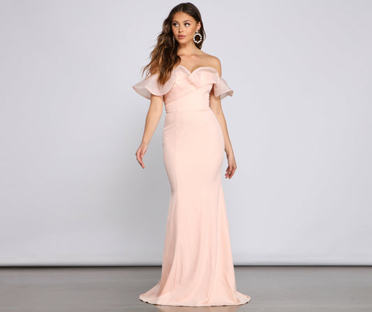 Daphne Formal Ruffled Mermaid Dress - Lady Occasions