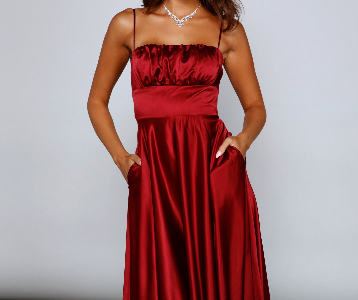 Jenny A-Line Stylish Satin Formal Dress