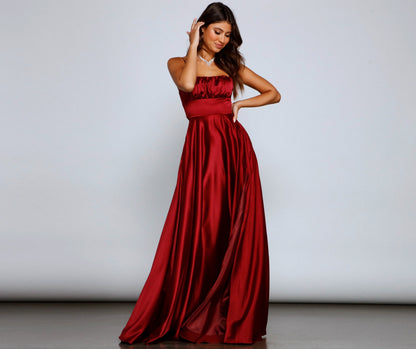 Jenny A-Line Stylish Satin Formal Dress