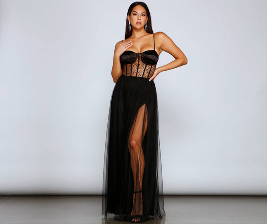 Zoya Mesh Tulle Bustier Dress - Lady Occasions