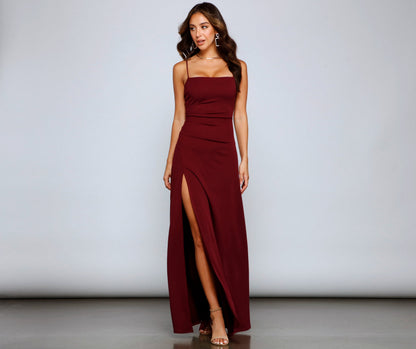 Wren Formal Stylish Ruched Crepe Dress