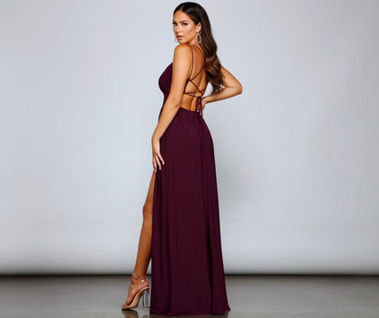 Fleur Formal Double Charming High Slit Dress