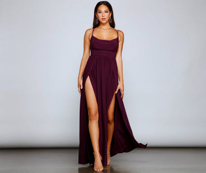 Fleur Formal Double Charming High Slit Dress