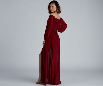 Britt Off-The-Shoulder Stylish Chiffon Formal Dress