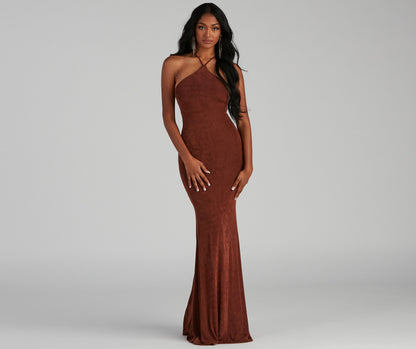 Moira Formal Open Charming Back Lurex Dress