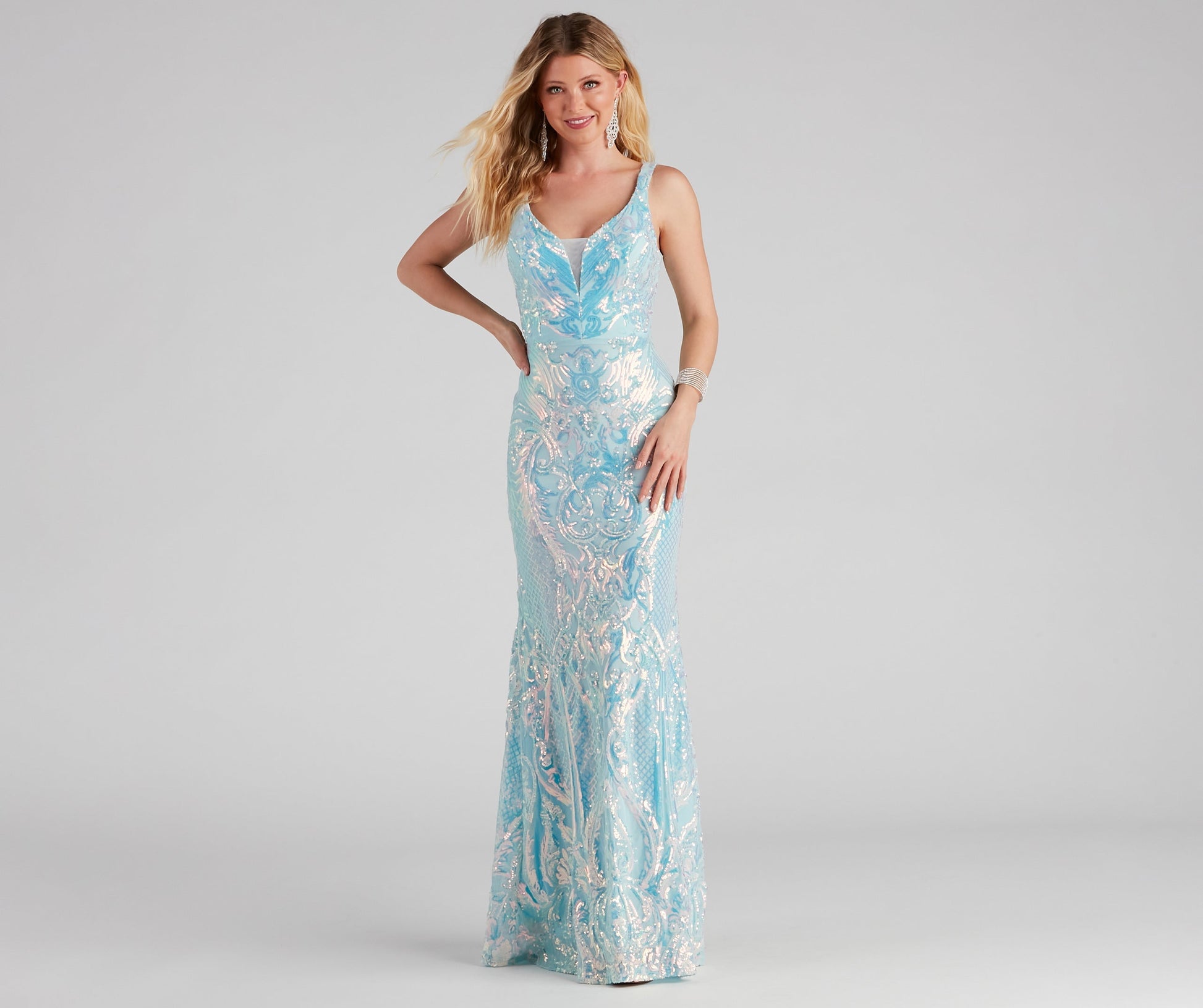 Sylvia Formal Sequin Mermaid Long Dress - Lady Occasions