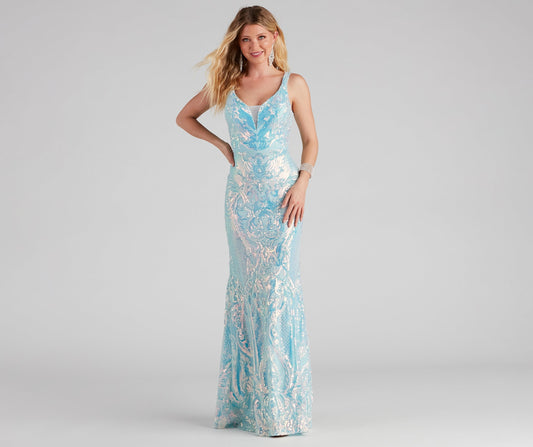 Sylvia Formal Sequin Mermaid Long Dress - Lady Occasions