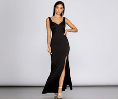 Eliza Formal Stylish Pleated Scuba Dress