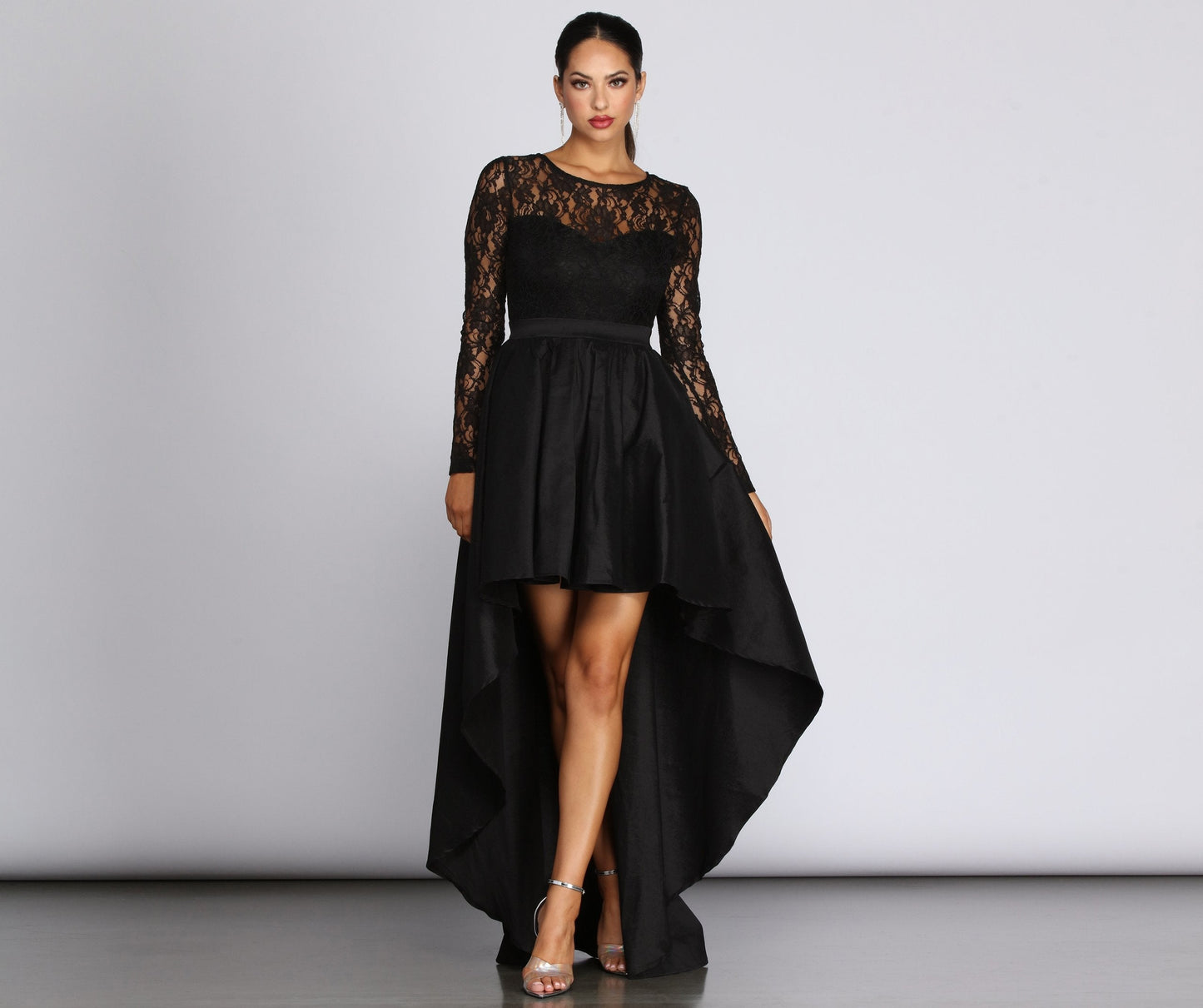 Tamia Lace Drama Dress - Lady Occasions