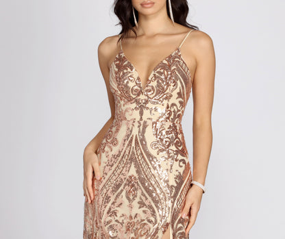 Nia Sequin Stylish Scroll Dress