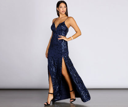 Nia Sequin Stylish Scroll Dress