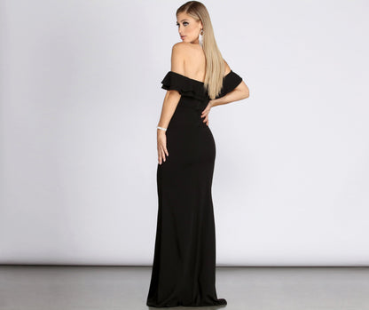 Lindsay Double Stylish Ruffle Formal Dress