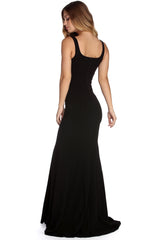 Leyla Formal Stylish Crepe Mermaid Dress