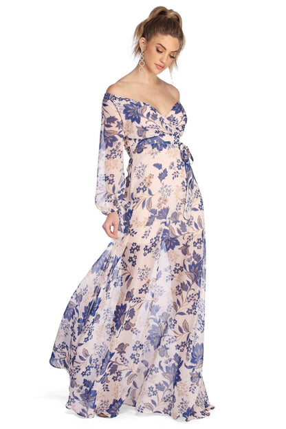 Britt Wrap Stylish Formal Floral Dress