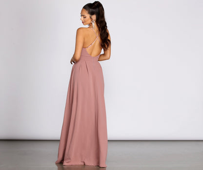 Marlowe Formal Stylish Long Pleated Dress