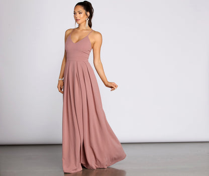 Marlowe Formal Stylish Long Pleated Dress