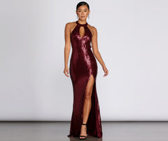 Jena Formal Sequin High Slit Dress - Lady Occasions