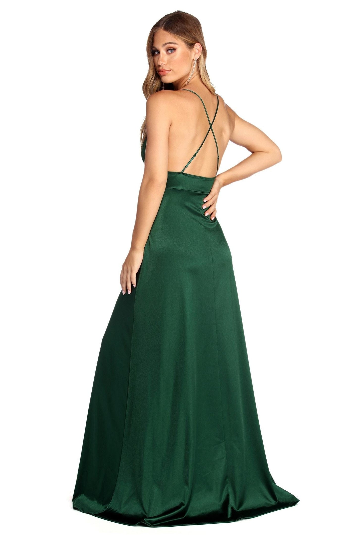 Evie Formal Stylish Sleeveless Satin Dress