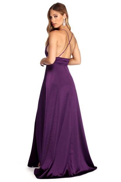 Evie Formal Stylish Sleeveless Satin Dress