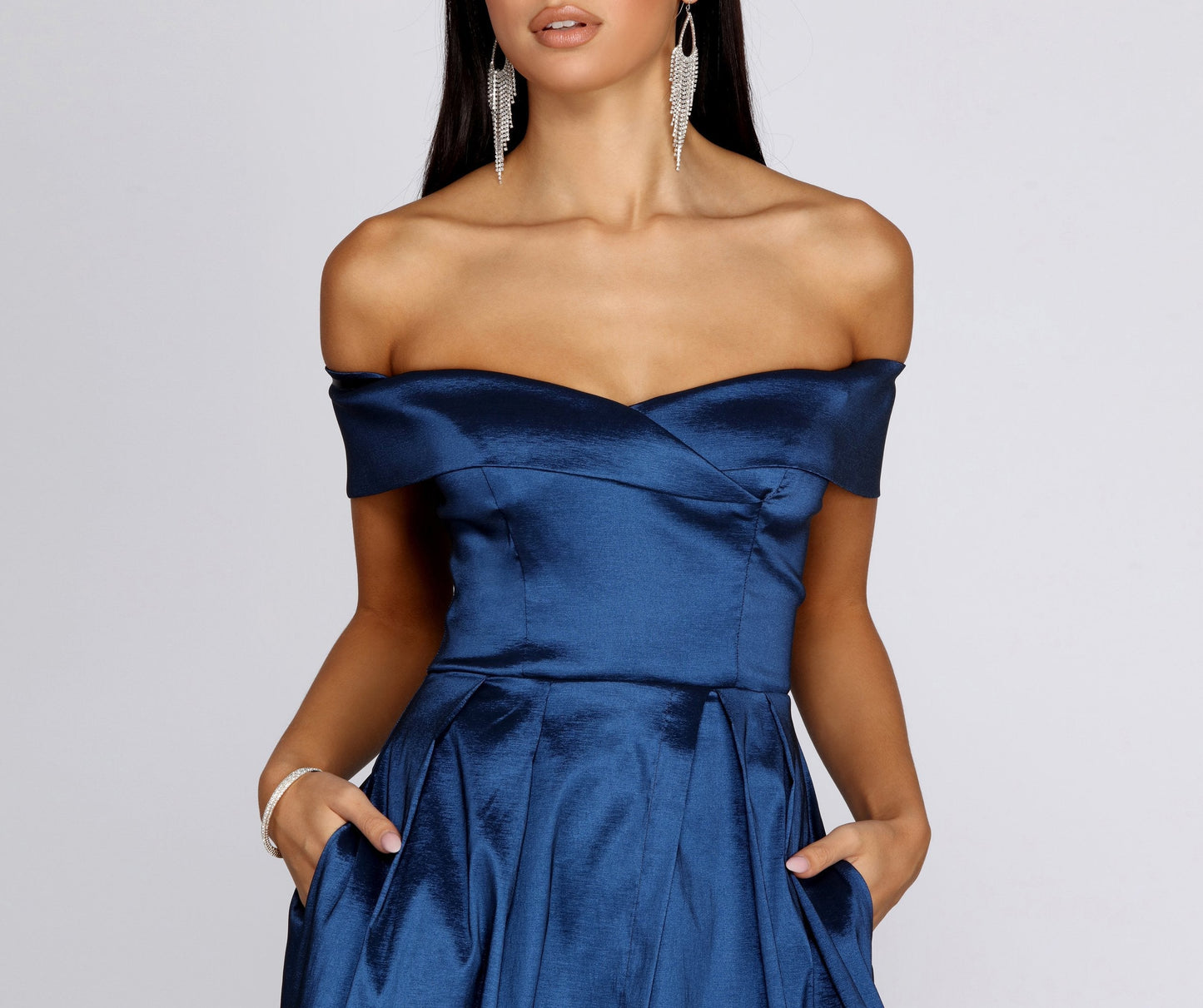 Megan Taffeta Off Charming The Shoulder Ball Gown