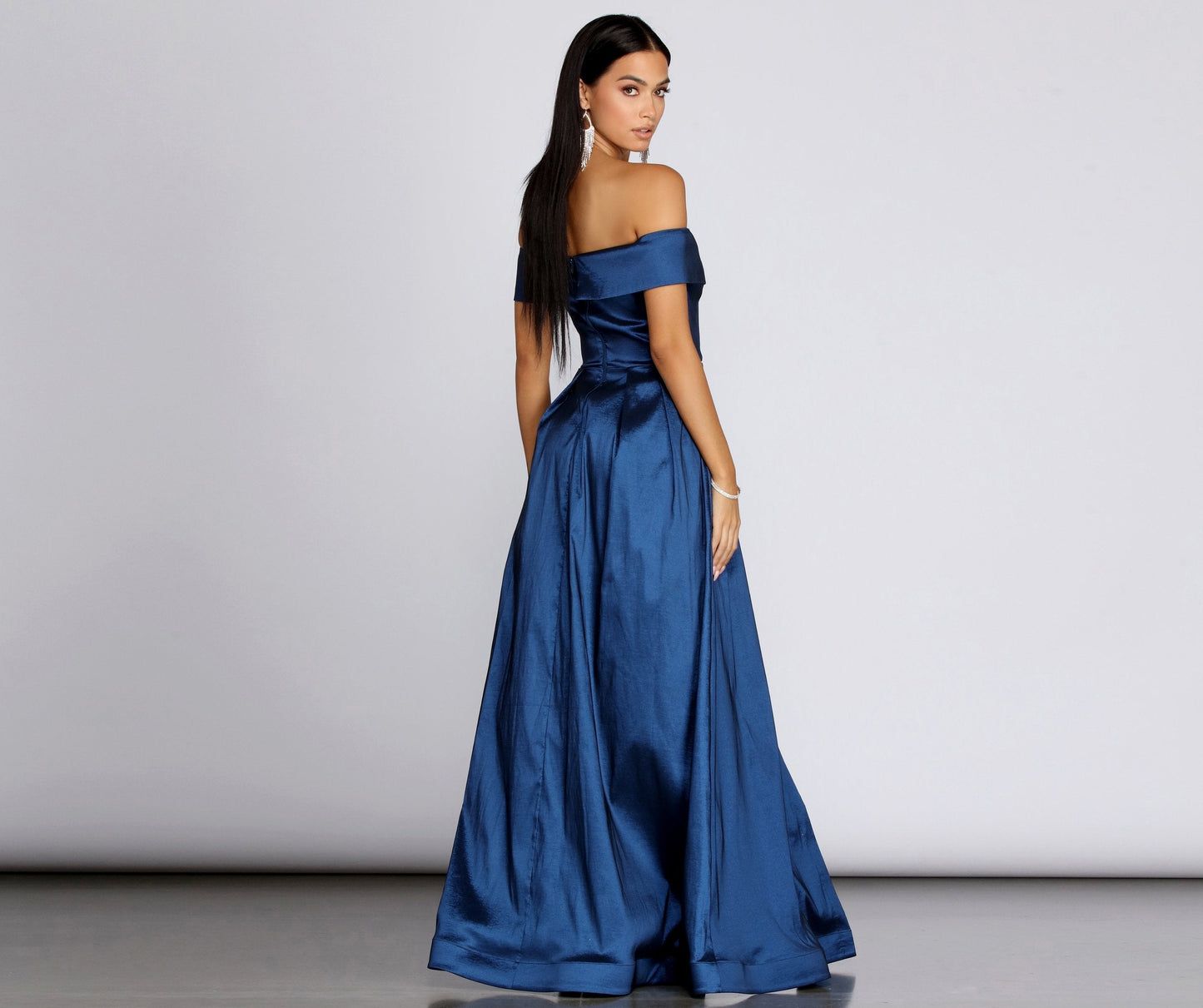 Megan Taffeta Off Charming The Shoulder Ball Gown