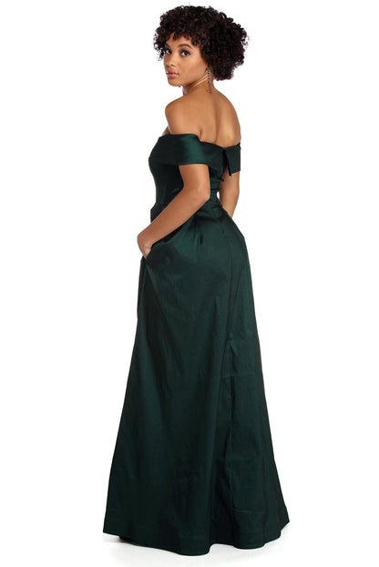 Megan Taffeta Off Charming The Shoulder Ball Gown