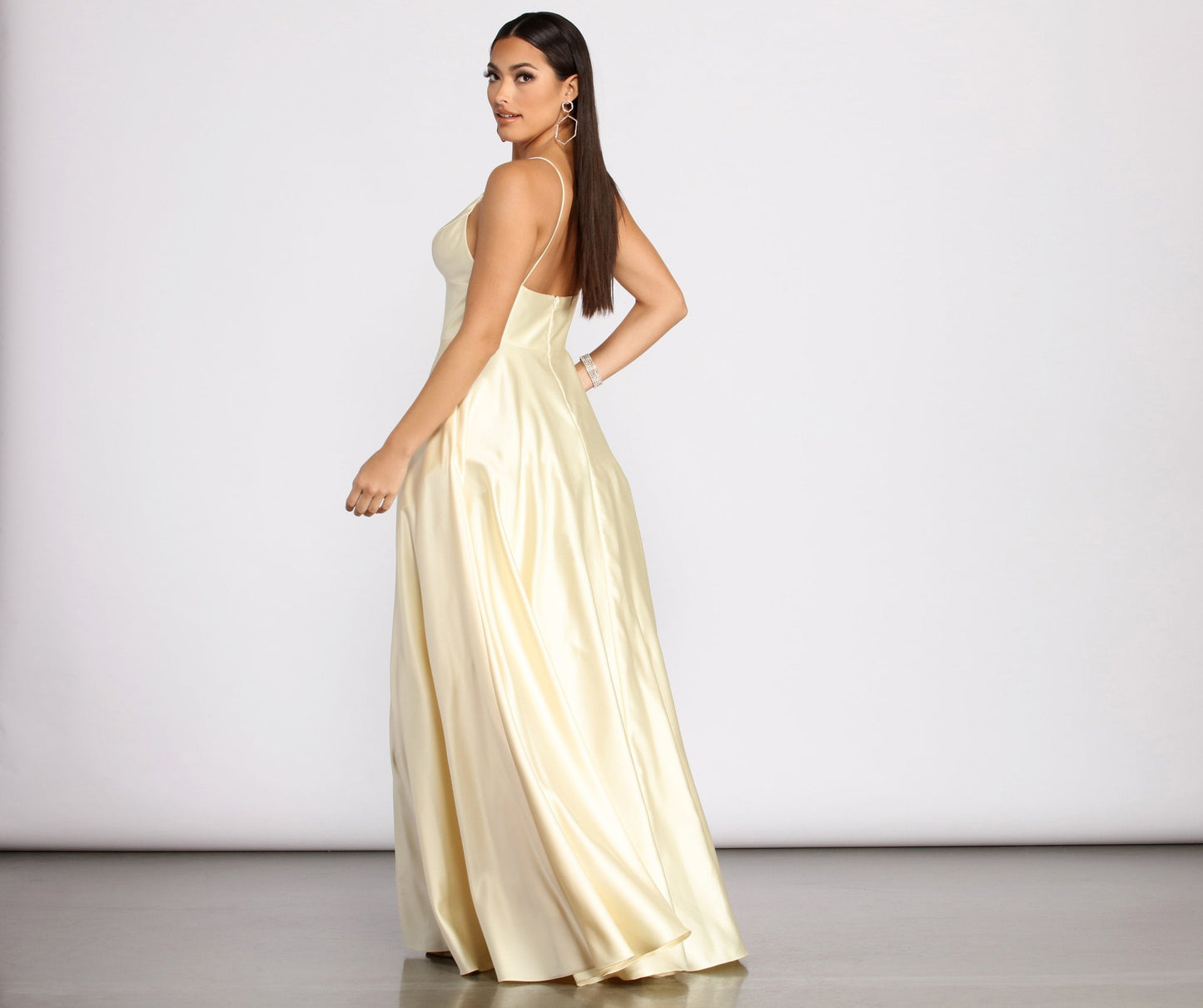 Mary-Kate Satin Stylish Ball Gown