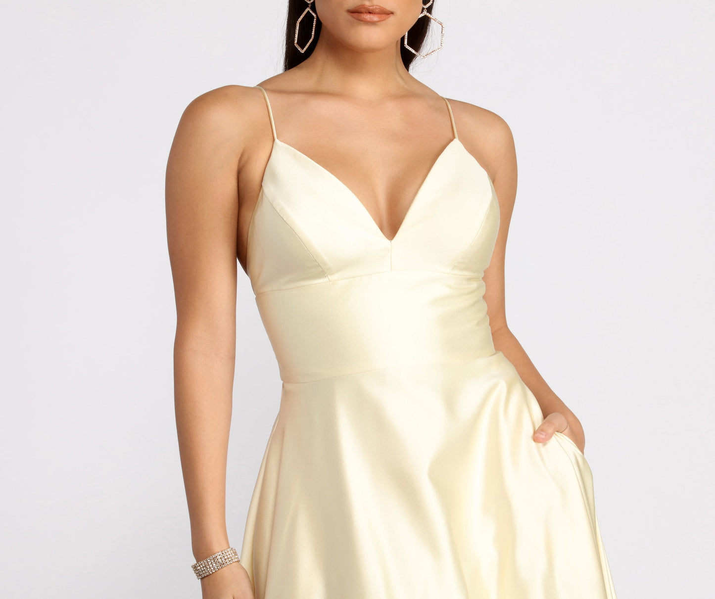 Mary-Kate Satin Stylish Ball Gown