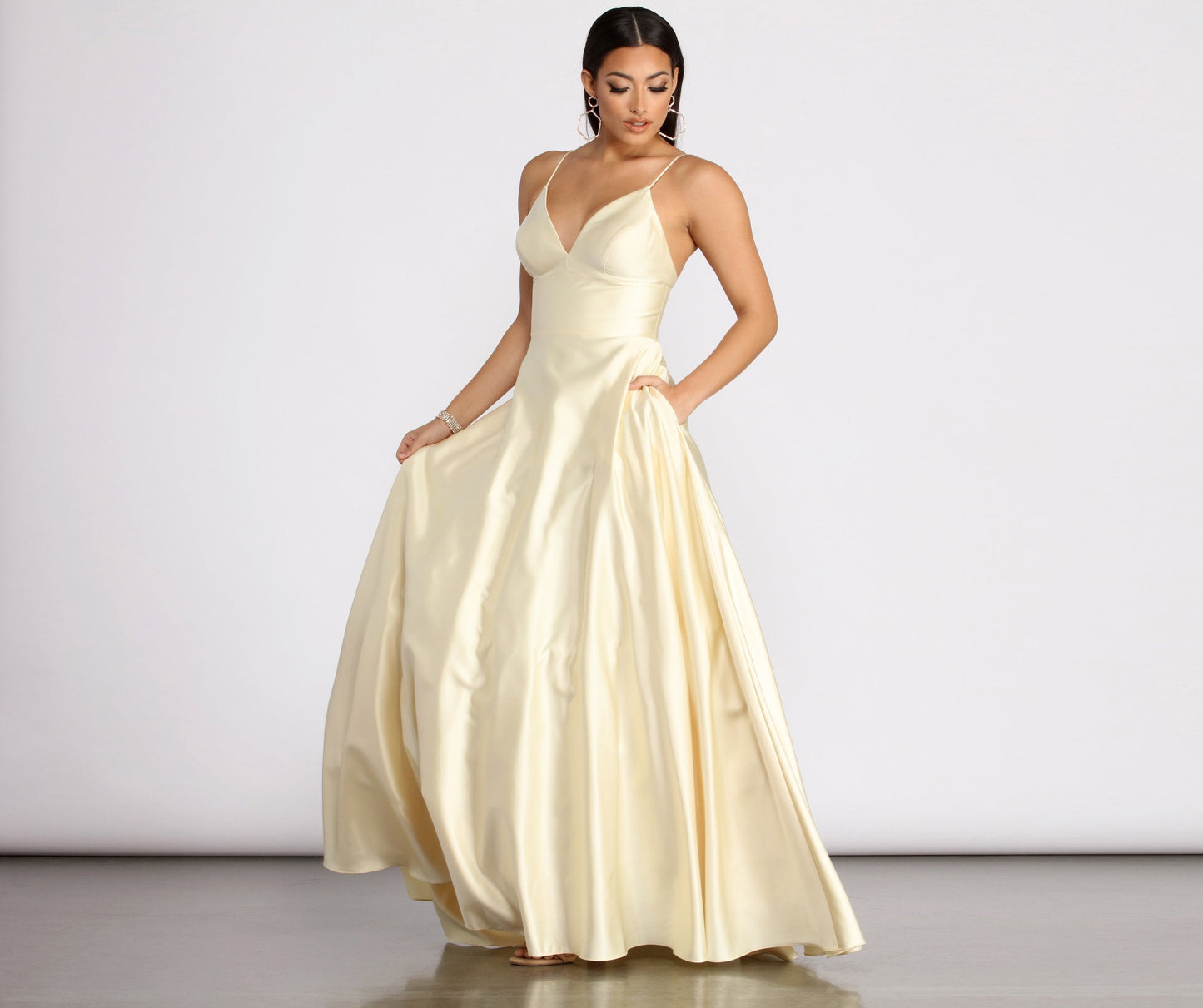 Mary-Kate Satin Stylish Ball Gown