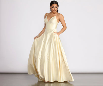 Mary-Kate Satin Stylish Ball Gown