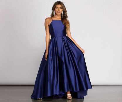 Harper Formal Satin Ball Gown - Lady Occasions