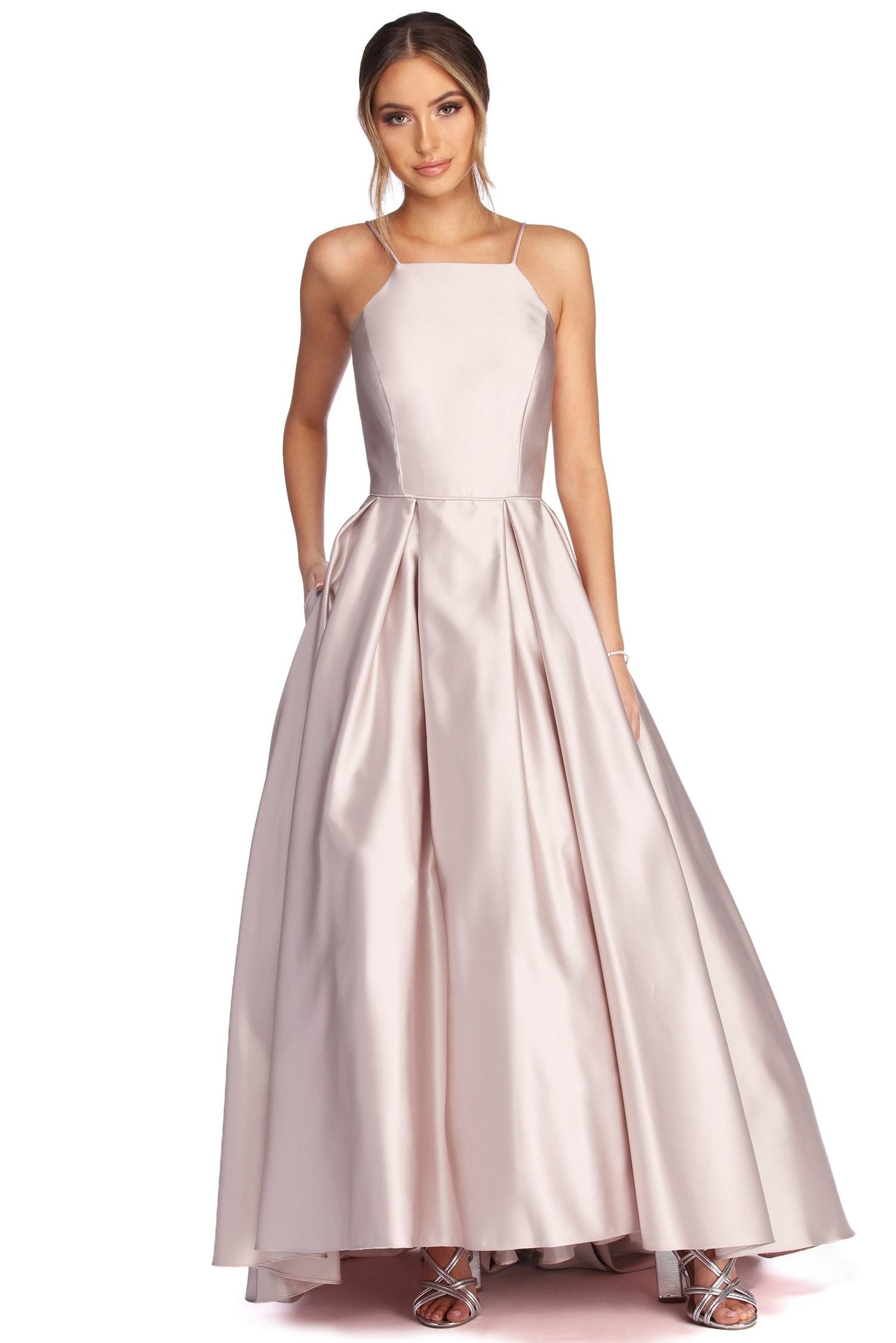 Harper Formal Satin Ball Gown - Lady Occasions