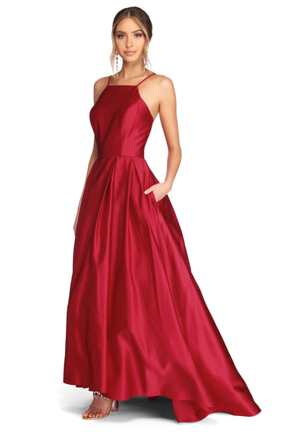 Harper Formal Satin Ball Gown - Lady Occasions