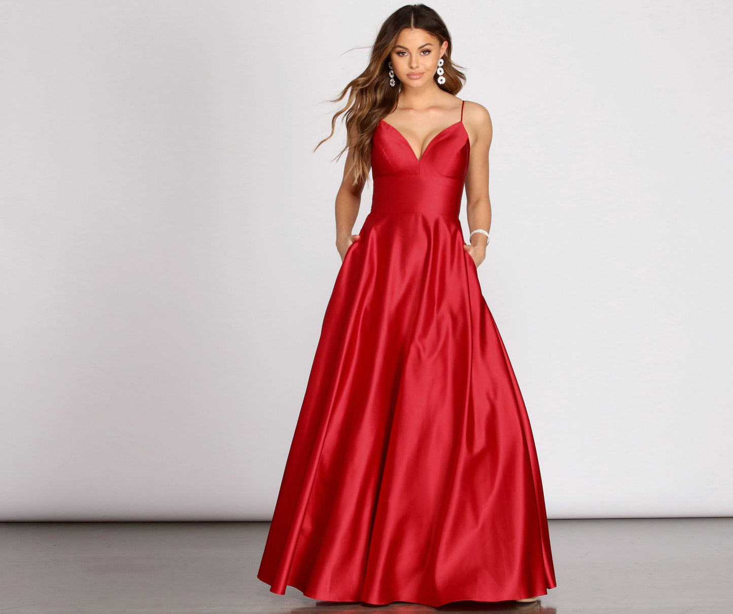 Mary-Kate Satin Ball Gown - Lady Occasions