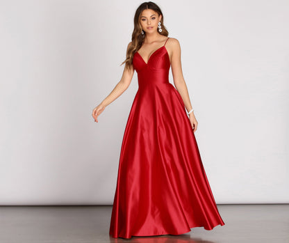 Mary-Kate Satin Stylish Ball Gown