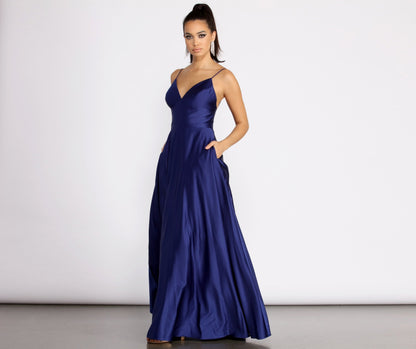 Mary-Kate Satin Stylish Ball Gown