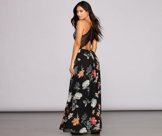 Flower Power Chiffon Maxi Dress - Lady Occasions