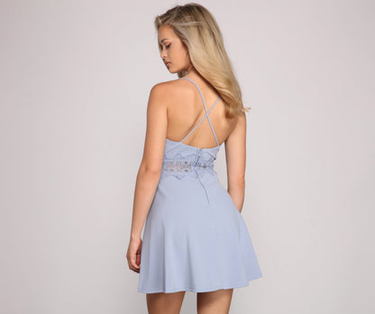 Darling Lace Stylish Detail Skater Dress