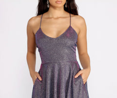 Gianna Formal Stylish Glitter Skater Dress