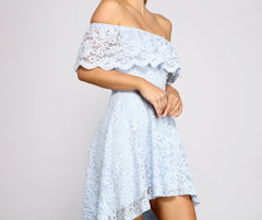 Loving Lace High Charming Low Skater Dress